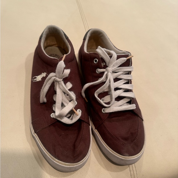 Brown size 12 men Ralph Lauren Polo sneakers - Picture 2 of 4